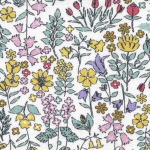 Yellow Pink and Green Floral