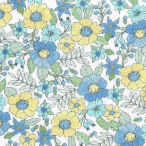 Blue and Yellow Floral Print